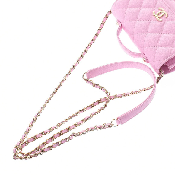 Chanel Matelasse Infinity Mini Pink Gold hardware Grained Calfskin Chain Wallet - Picture 3 of 10